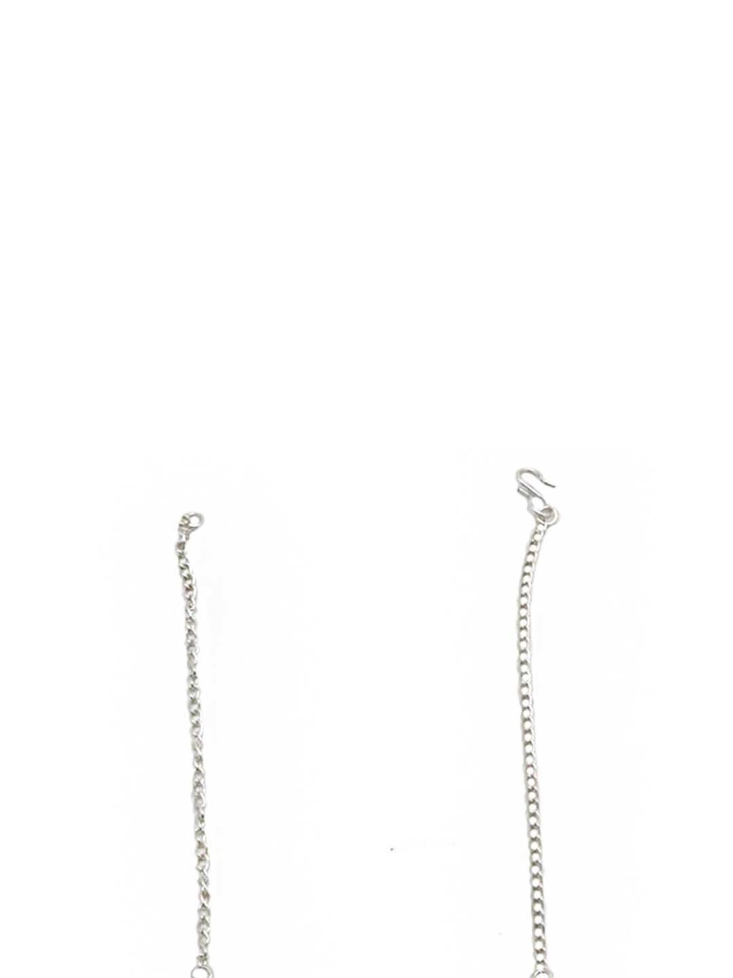 Teejh Garland Layered Pearl Polki Silver Oxidized Long Necklace