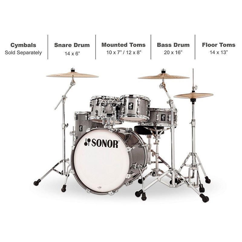 Sonor SONOR AQ2 Studio Maple 5-Piece Shell Pack Titanium Quartz