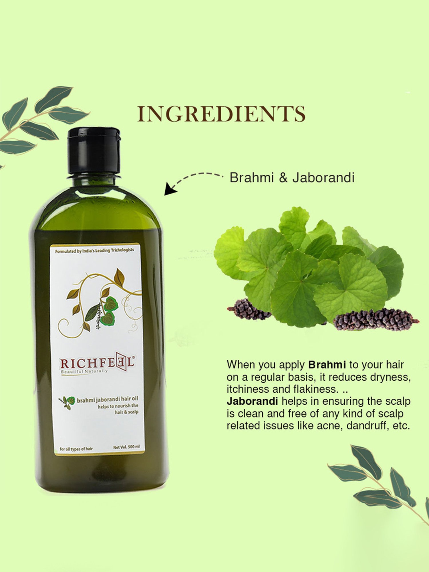 Richfeel Brahmi Jaborandi Hair Oil - Pack of 3