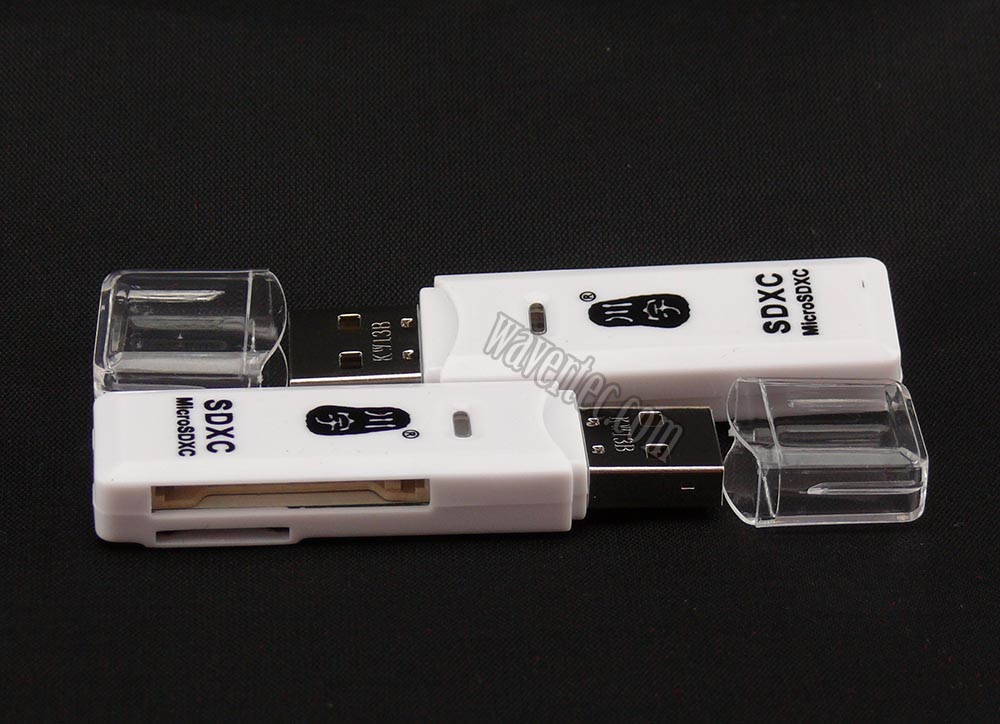 2 Pcs 2in1 White Memory Card Reader Writer Micro SD & SD to USB Adapter Converter Micro SDHC SDXC Flash T-Flash TF Max 64GB for Windows 8 7 Vista XP Apple Mac 10 9 with LED Light Indicator USB 2.0