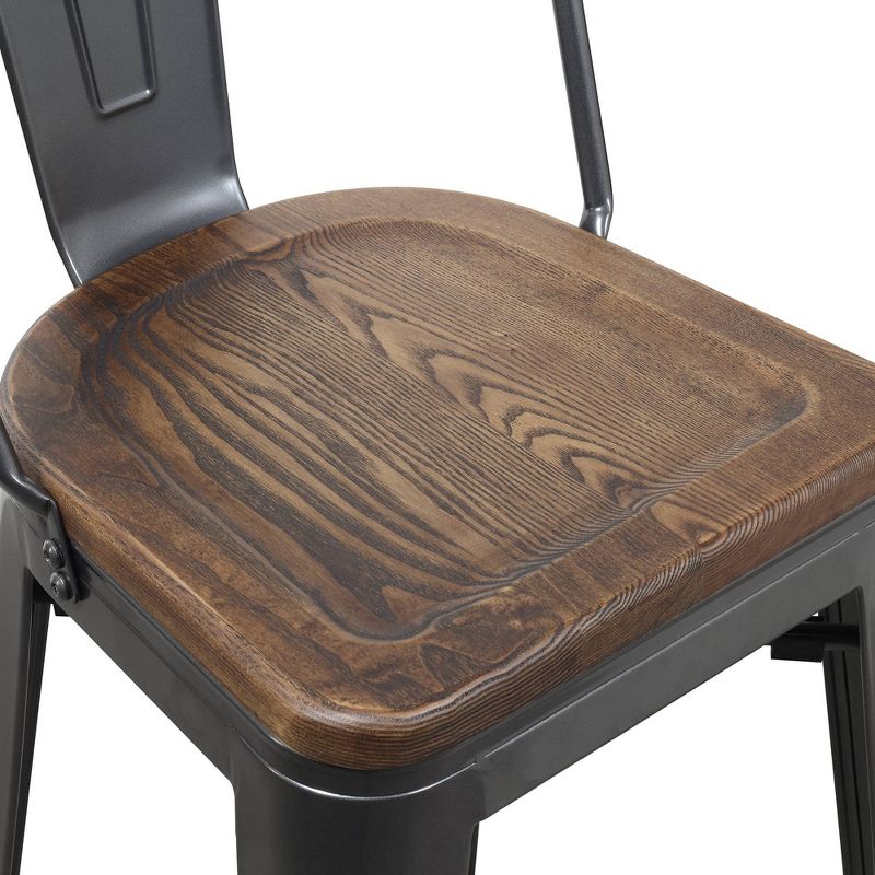 2pc Davis Metal Counter Height Barstools Set Gray - Picket House Furnishings