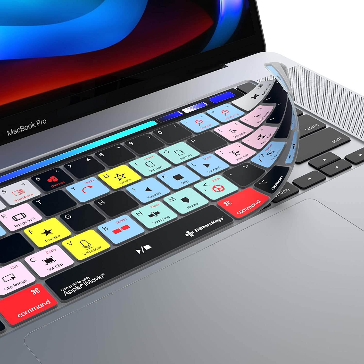 iMovie Keyboard Cover for 13" & 16" MacBook Pro 2020+ | Genuine Shortcut Cover by Editors Keys | Will not fit Other MacBook Models