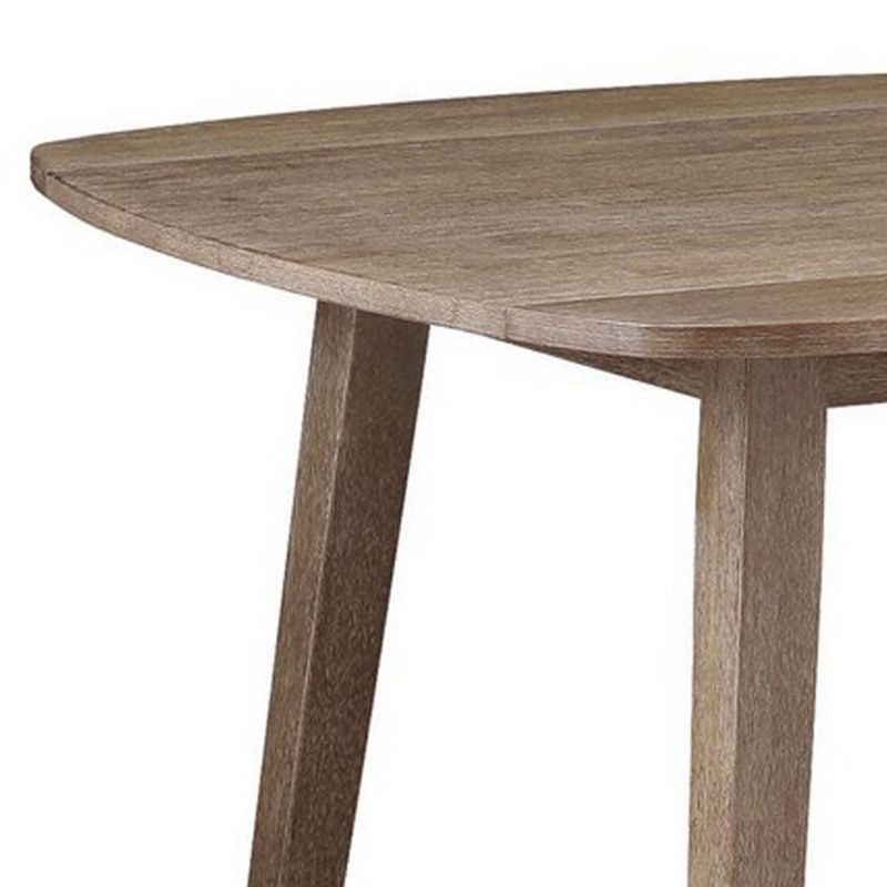 3pc Wooden Drop Leaf Dining Set with Ladder Back Chairs Brown - Benzara