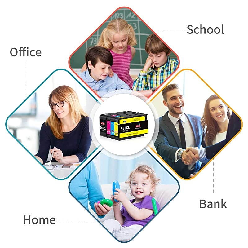 Compatible Ink Cartridge Replacement for HP 950XL 951XL 950 951 for Officejet Pro 8610 8600 8620 8630 8640 8660 8100 8615 8625 251dw 271dw 276dw Printer 3 Black 2 Cyan 2 Magenta 2 Yellow