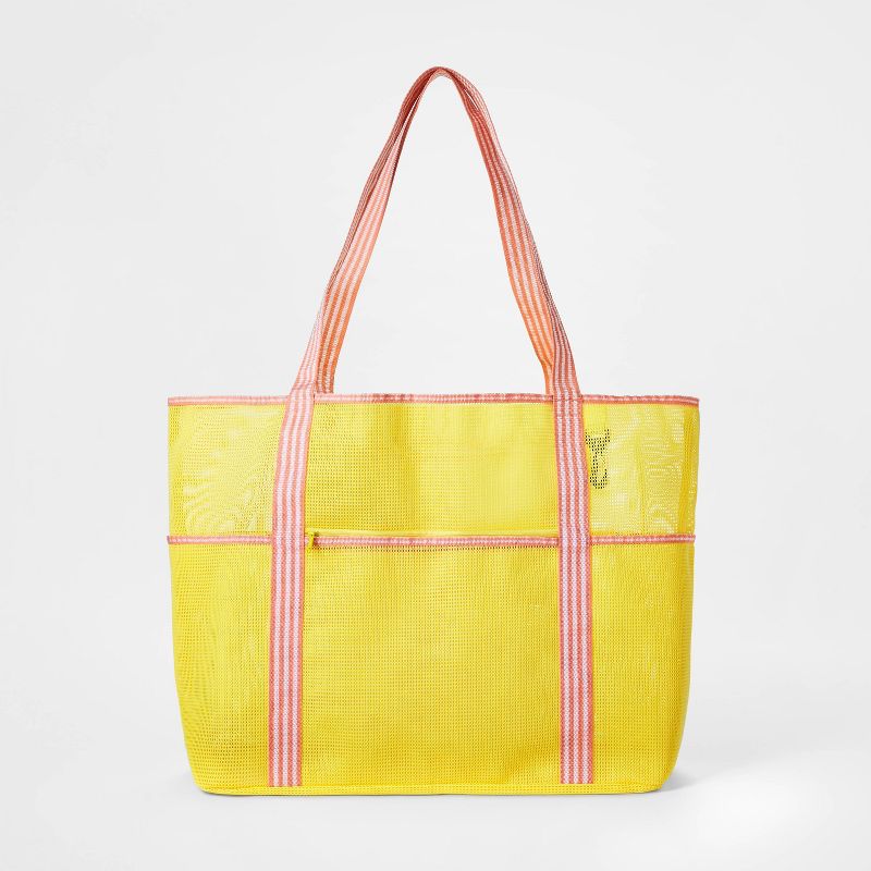 Beach Bag with Pockets Yellow - Sun Squad™
