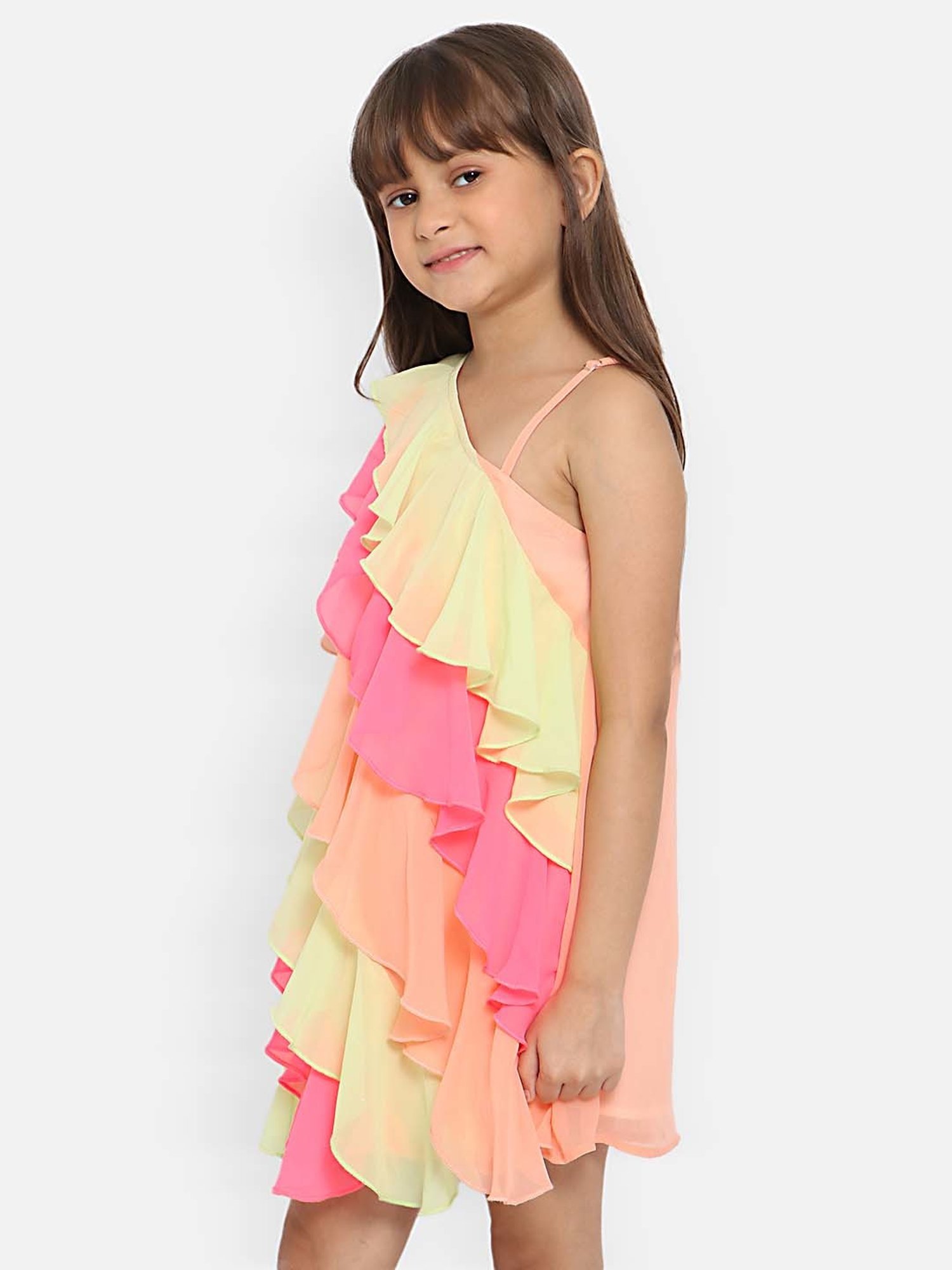 Nauti Nati Kids Multicolor Solid Dress