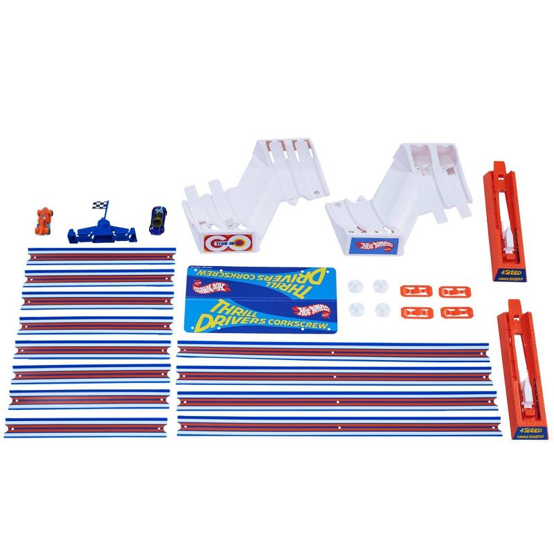 Hot Wheels Flying Customs Thrill Drivers Corkscrew Trackset