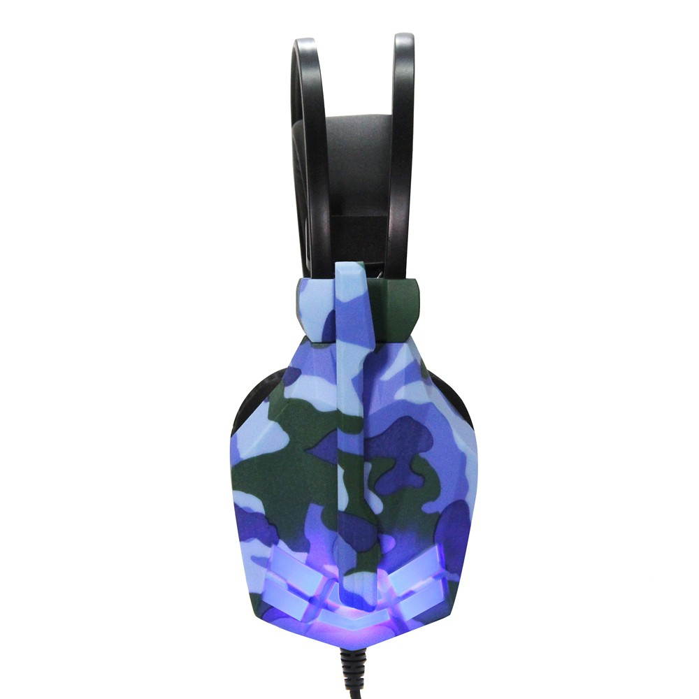 SY850MV Gaming Headset 3.5mm Wired Over Ear Headphones Noise Canceling E-Sport Earphone with Mic LED Light Volume Control AUX+USB for Desktop PC