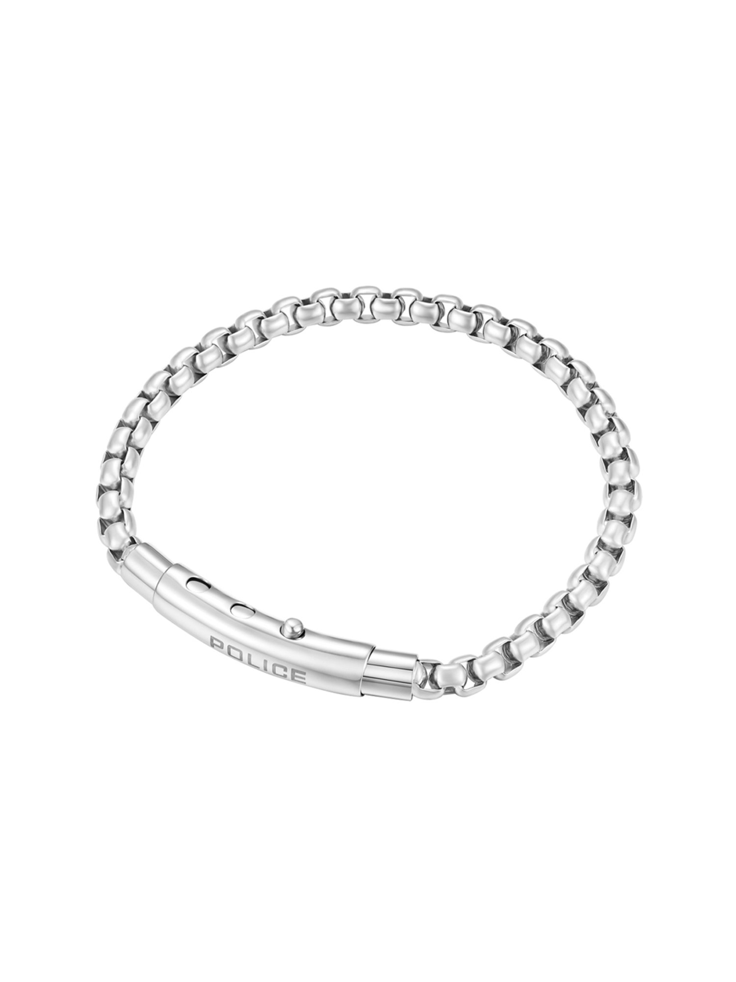 Police Fleshy Shiny Stainless Steel Chain Bracelet for Men