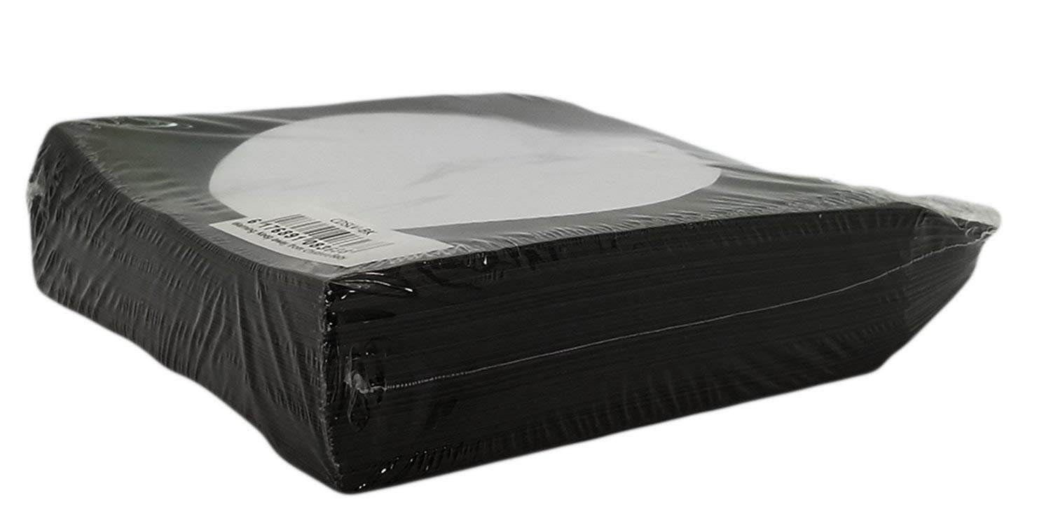 BestDuplicator Black Cd/Dvd Paper Media Sleeves Envelopes with Flap and Clear Window (1000 Sleeves)