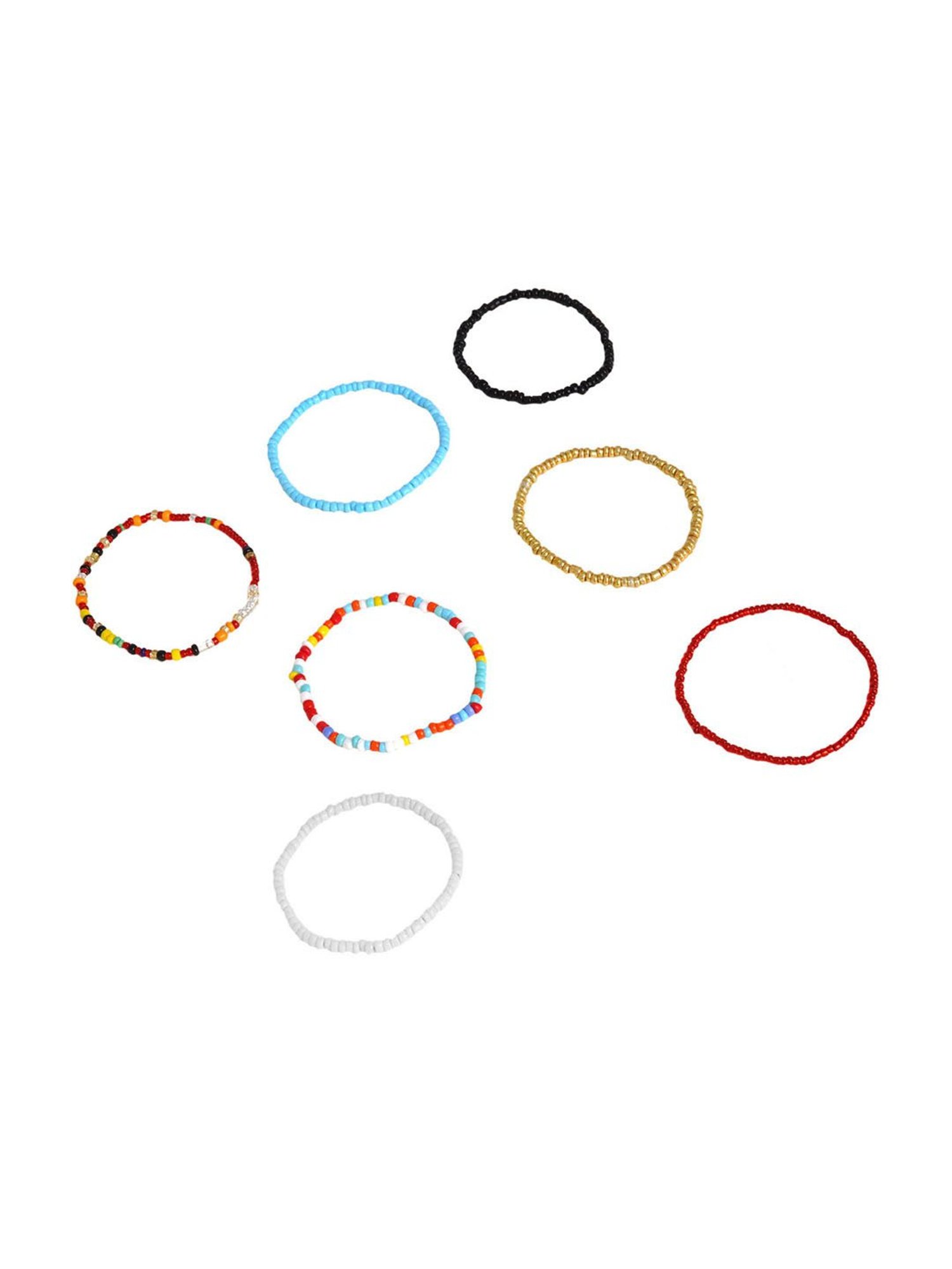 Joker & Witch Summer Beads Summer Calling Multicolored Flexible fit Bracelet - Set of 7