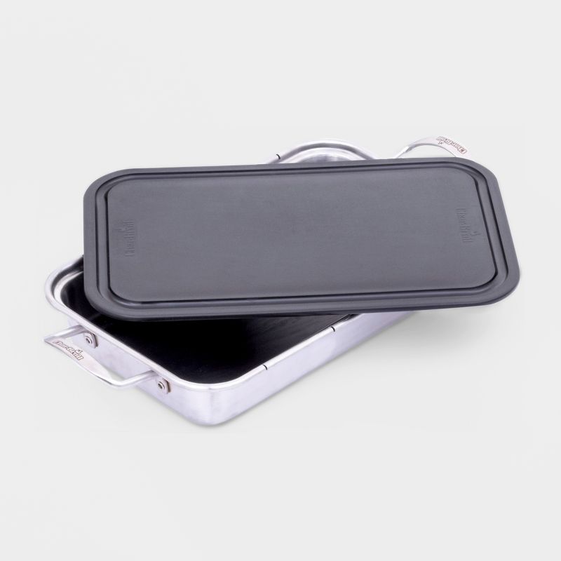 Char-Broil Grill Cookware Deep Dish Pan & Cutting Board - Silver/Black