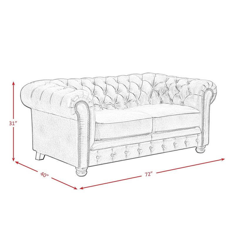 2pc Fallon Faux Leather Living Room Set Dark Brown - Picket House Furnishings