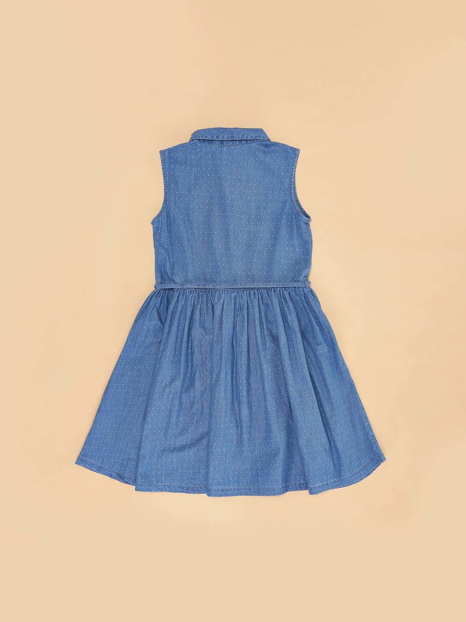 YU by Pantaloons Kids Blue Cotton Printed Dress