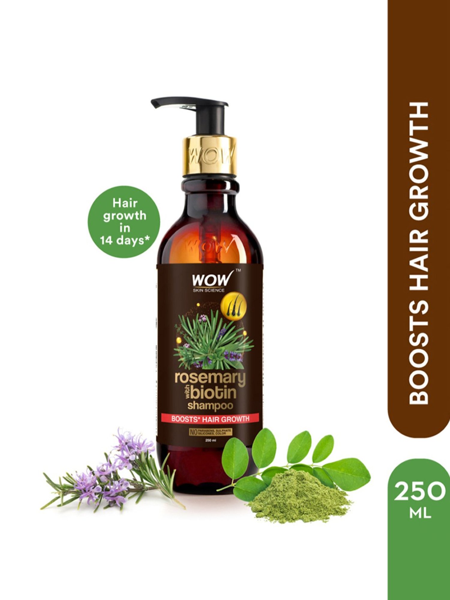 WOW Skin Science Rosemary with Biotin Shampoo - 250 ml