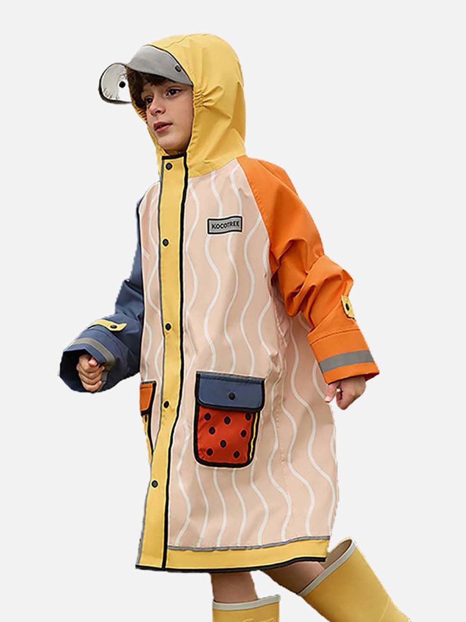 Little Surprise Box Kids Pink Printed Full Sleeves Raincoat