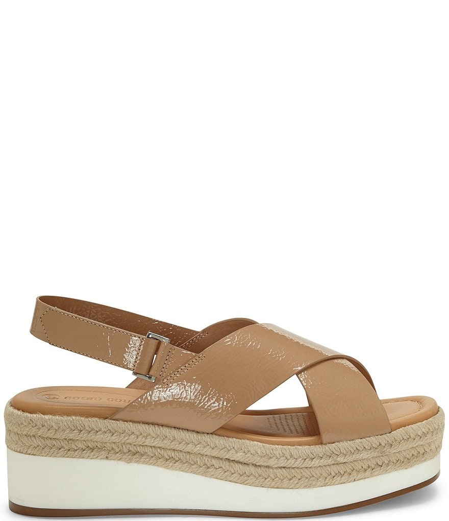 CC Corso Como Penelopy Patent Leather Flatform Espadrilles