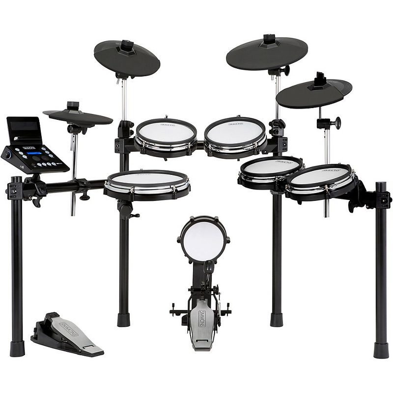 LyxJam 8-Piece Electronic Drum Kit, Professional Drum Set with Real Mesh Fabric, 448 Preloaded Sounds, 70 Songs, 15-Song Recording Capacity, Choke,Rim,Edge Capability & Kick Pad, Drum Sticks Included