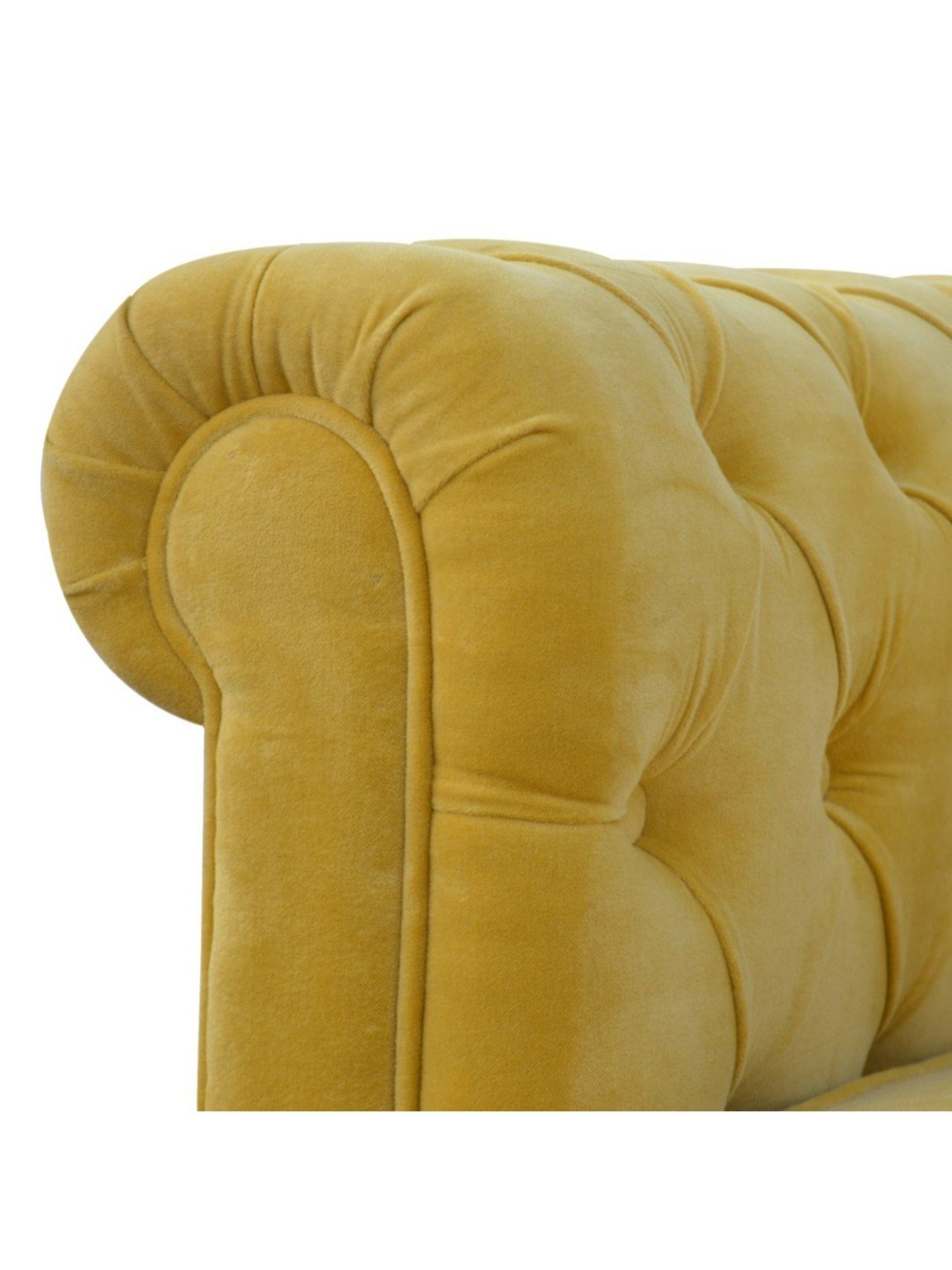 Artisan Furniture Chesterfield Quilted Yellow Wood 2 Seater Sofa
