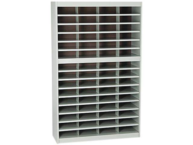 Safco 9231GRR Steel/Fiberboard E-Z Stor Sorter, 60 Sections, 37 1/2 x 12 3/4 x 60, Gray
