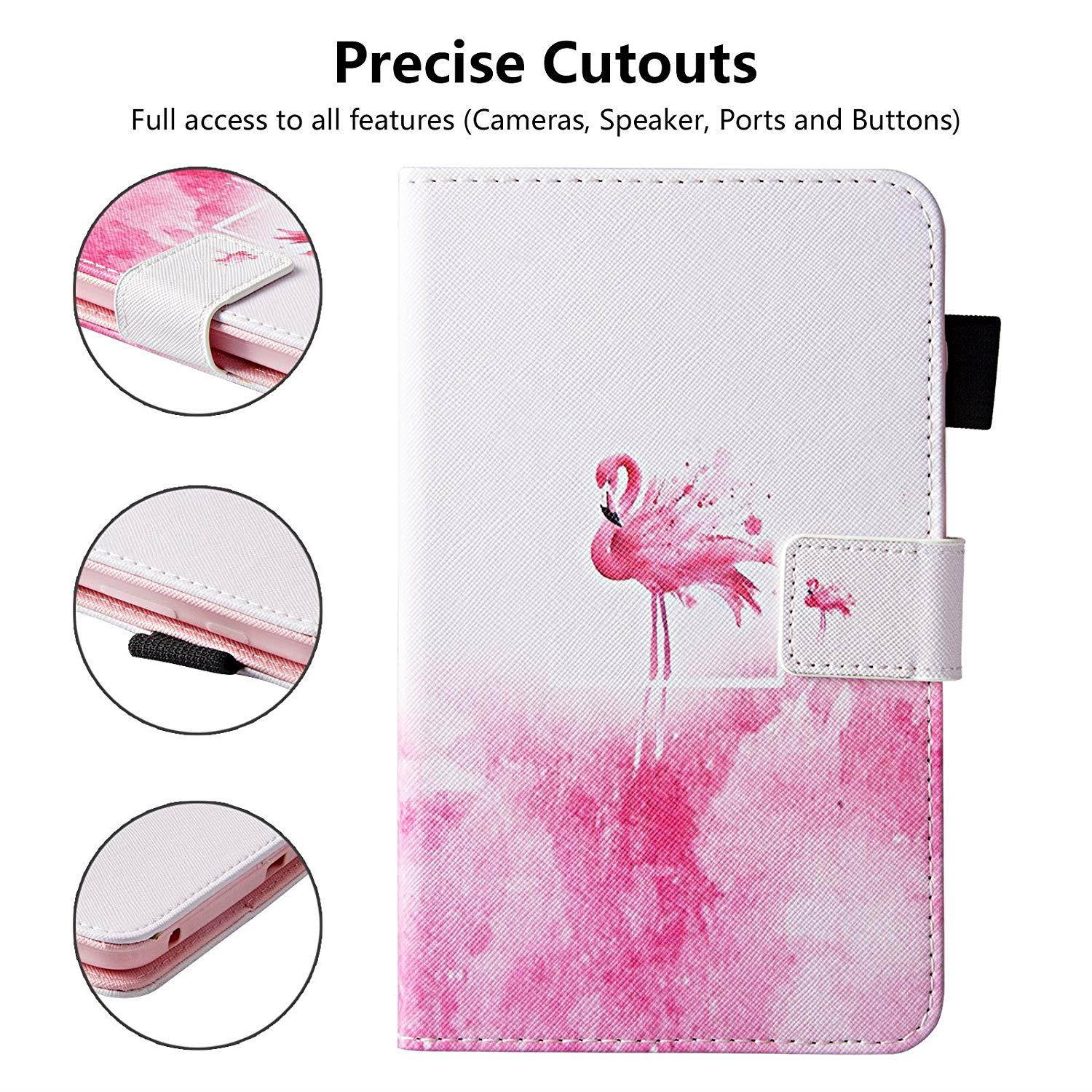 Dteck Case for Samsung Galaxy Tab E 8.0 - Premium PU Leather Slim Fit Smart Stand Cover for Galaxy Tab E 32GB SM-T378/Tab E 8.0-Inch SM-T375/SM-T377 Tablet, Pink Flamingo