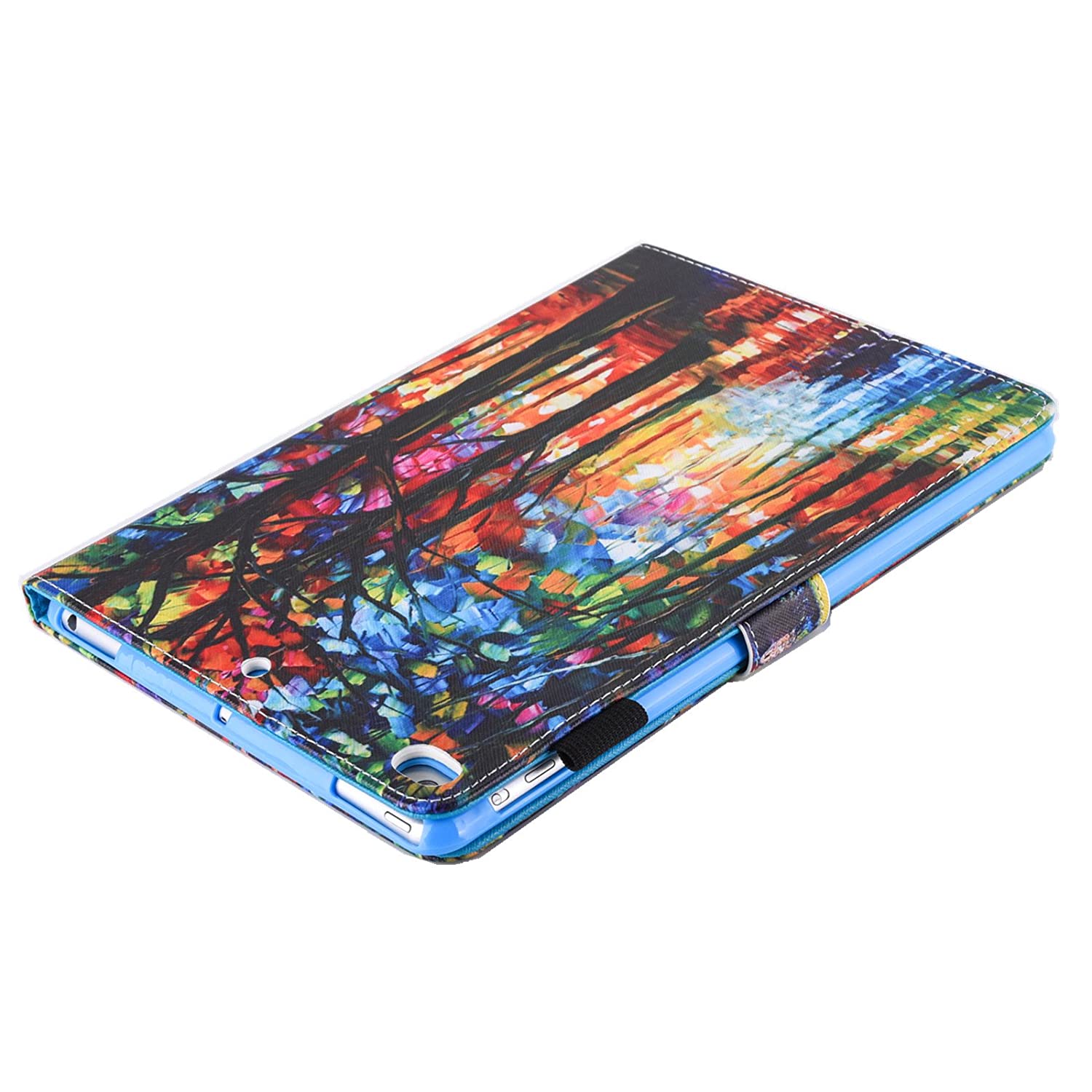 Dteck iPad Mini 1 2 3 4 Case - Slim Fit PU Leather Flip Stand Cover with Auto Sleep Wake Feature Smart Case for Apple iPad Mini 1/2/3/4 Generation, Colorful Tree