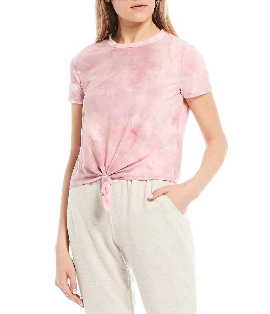 Honey & Sparkle Tie Dye Tie Front Tee