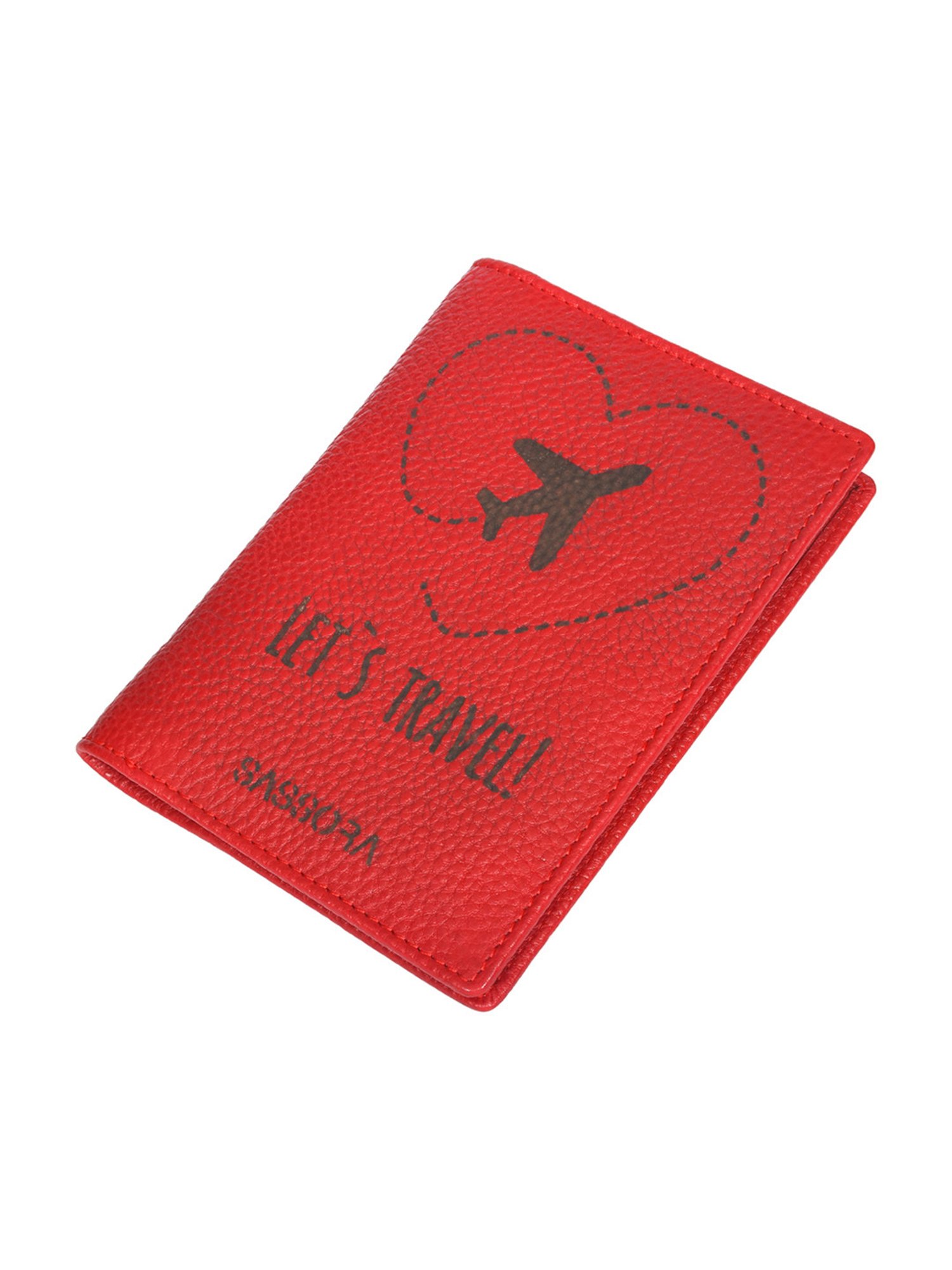 SASSORA Lyla Red Printed Leather Small Passport Holder