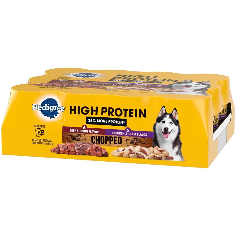 Pedigree High Protein Chopped Beef, Chicken & Duck Wet Dog Food - 13.2oz/12ct Variety Pack