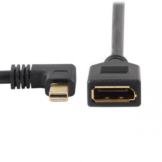 Cablecc Right Angled Mini DP DisplayPort 90 Degree to DisplayPort  Female Cable for Displays Monitors