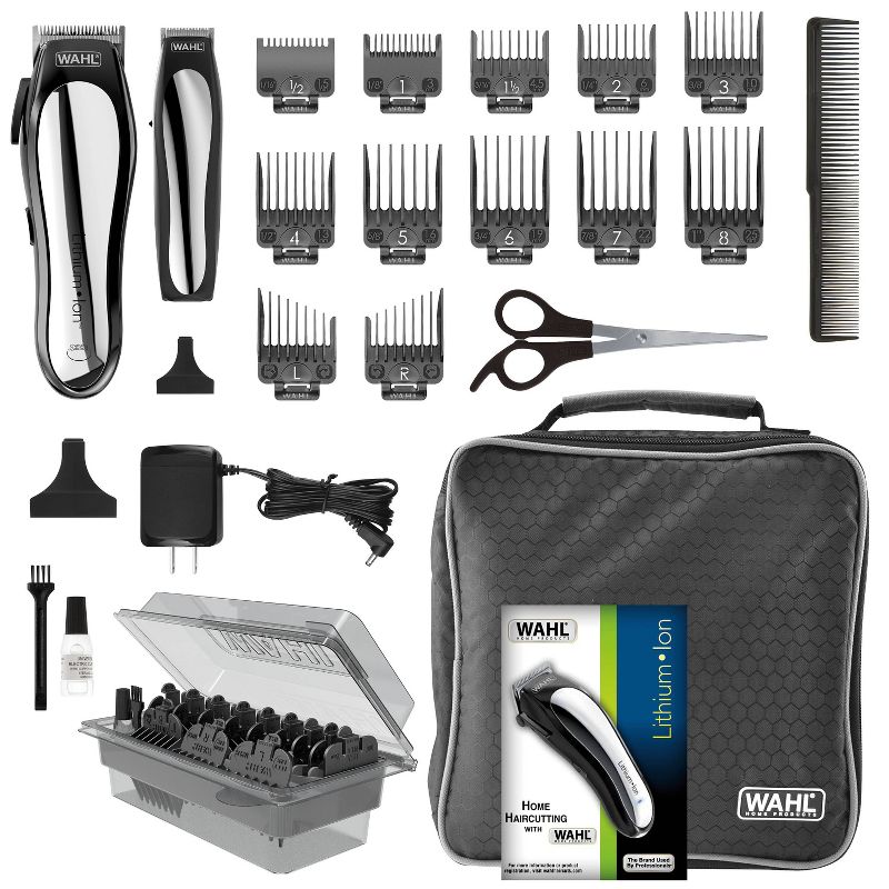 Wahl Lithium Ion Pro Men's Cordless Haircut Kit with Finishing Trimmer & Soft Storage Case-79600-3301