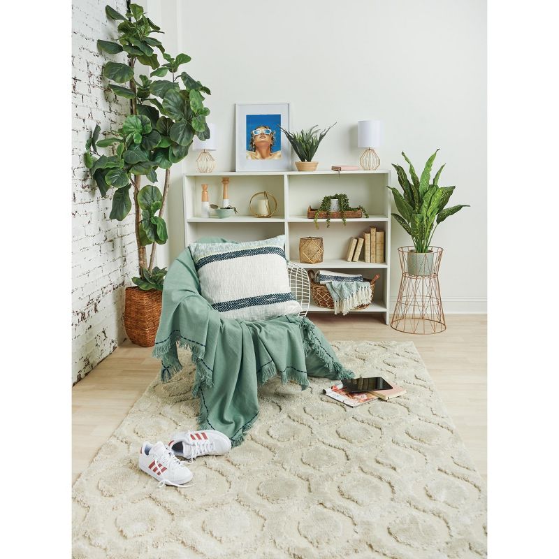 carol & frank 22" x 22" Luna Surf Blue & White Throw Pillow