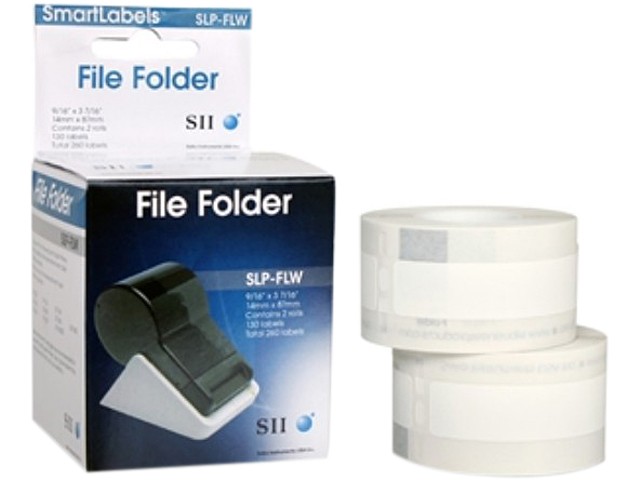 Seiko White File Folder Labels for Smart Label Printers (SLP-FLW)
