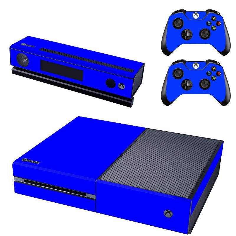 REYTID Console Skin / Sticker + 2 x Controller Decals & Kinect Wrap Compatible with Microsoft Xbox One - Full Set - Blue