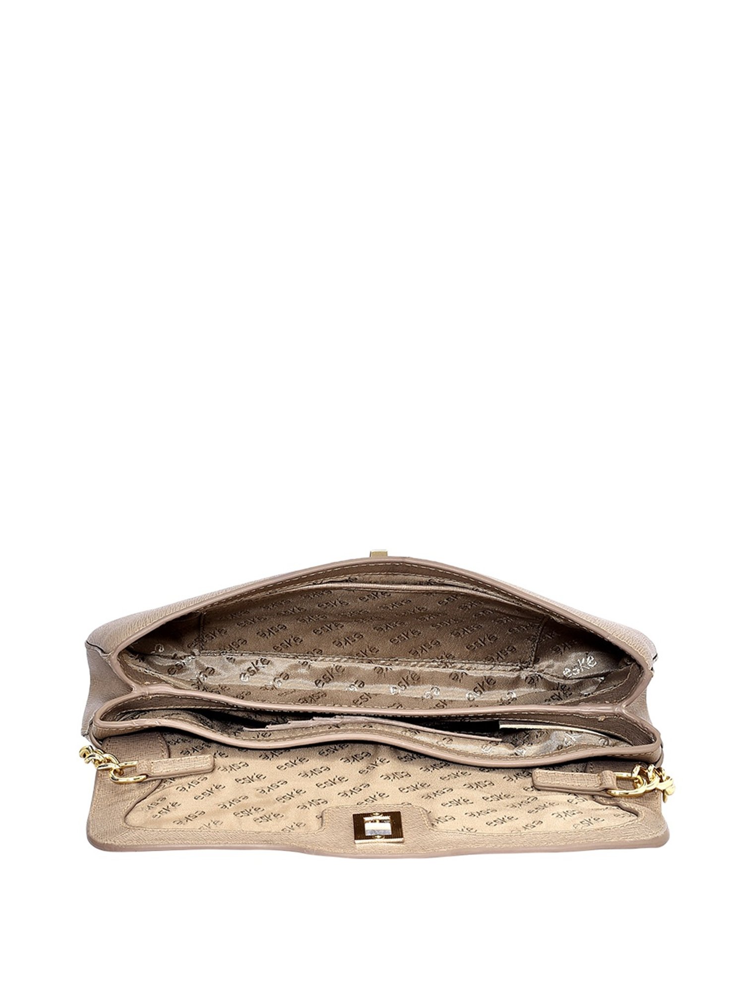 Eske Elsa Brown Solid Medium Shoulder Handbag