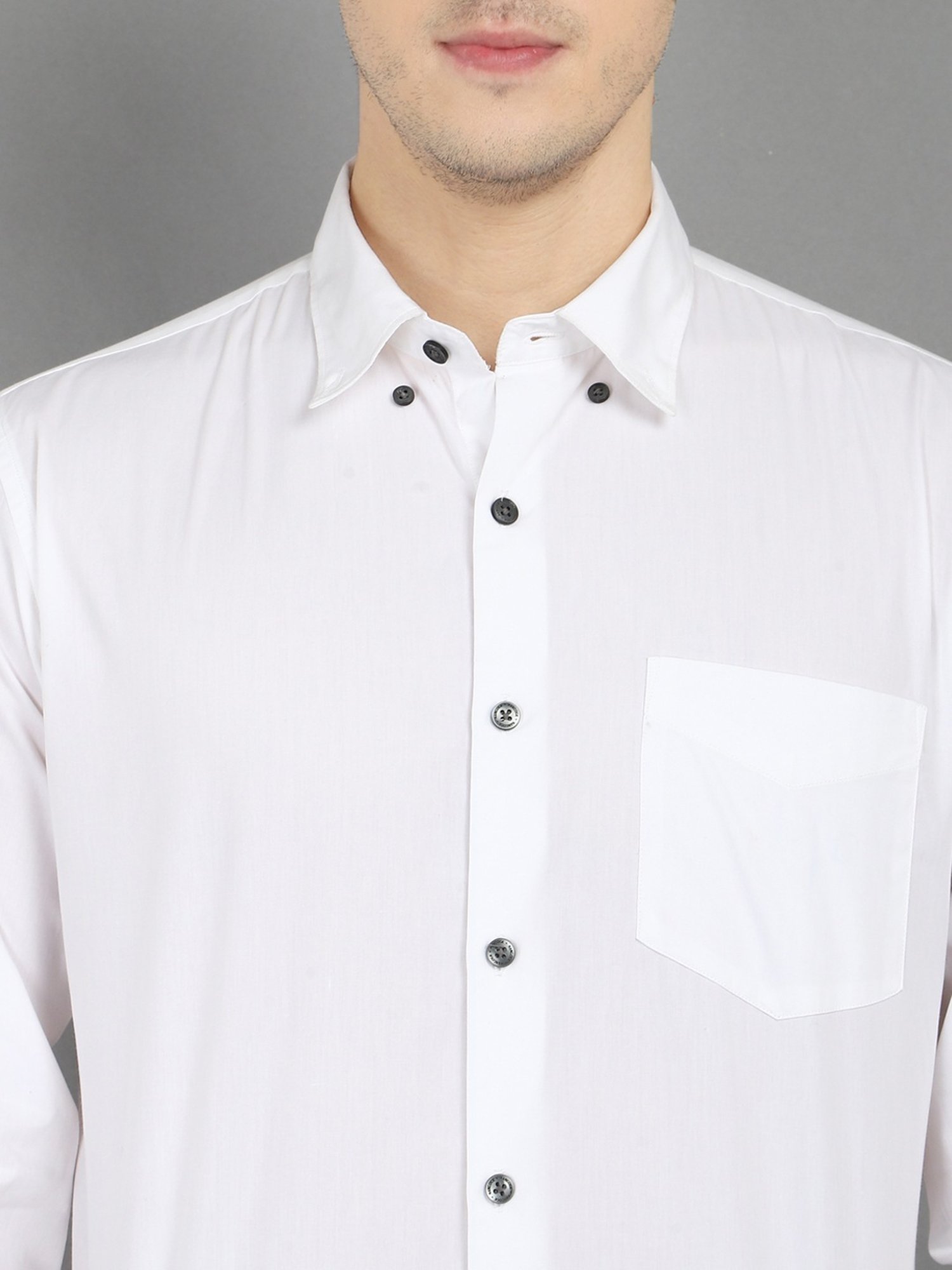 Hancock White Cotton Slim Fit Shirt