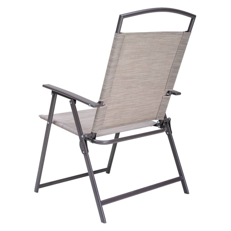 4pc Patio Folding Chairs - Beige - Crestlive Products