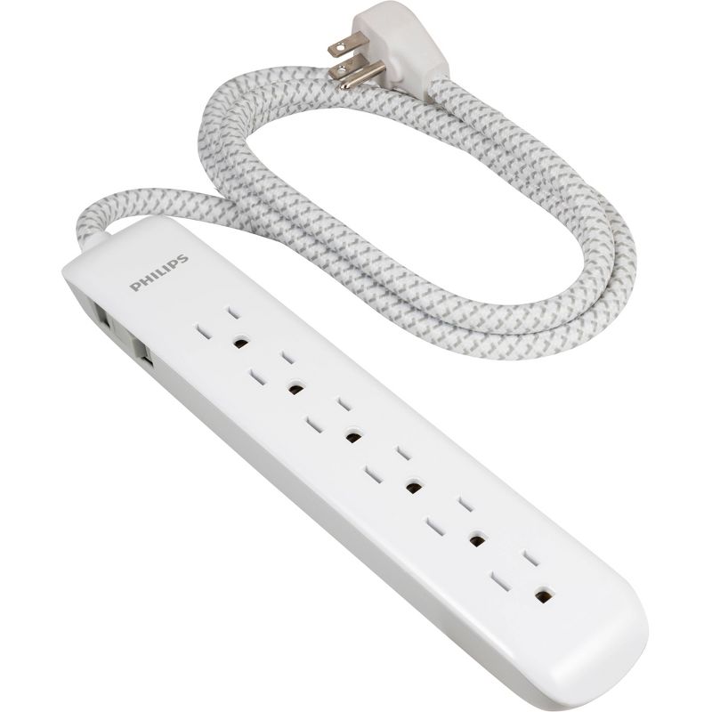 Monoprice 2 Outlet Surge Protector Wall Tap with 2 USB Charging Ports 3.4A, 450 Joules, White