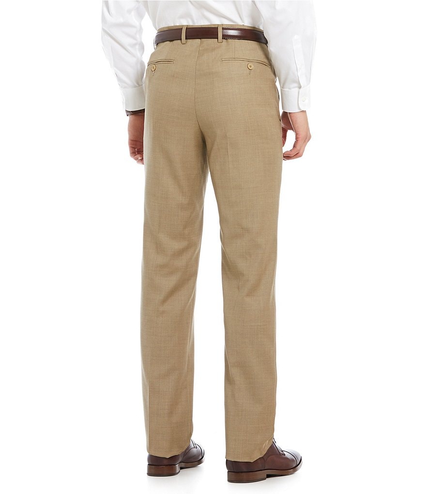 Santorelli Luxury Modern-Fit Flat Front Wool Dress Pants