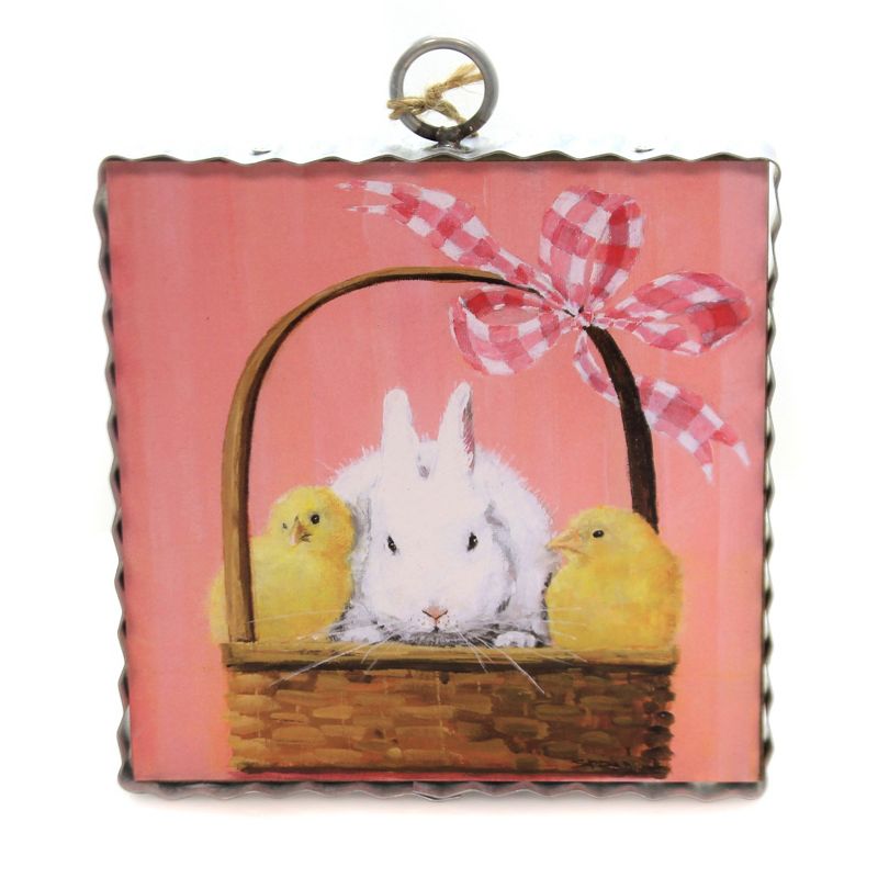Easter 7.0" Gallery Easter Bff's Bunny Chicks Basket  -  Wall Sign Panels