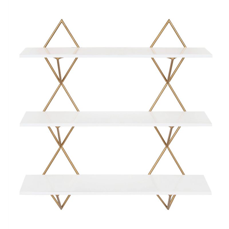 24" x 5" x 25.25" Islay Modern Floating Wall Shelves White - Kate & Laurel All Things Decor