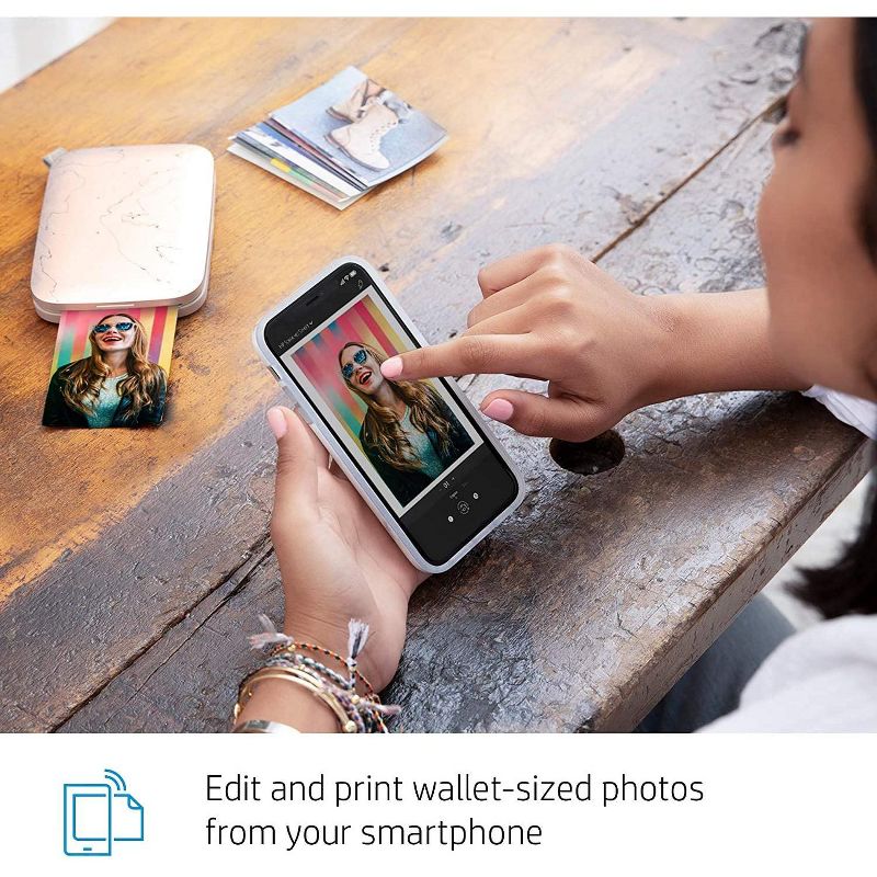 HP Sprocket Select Portable 2.3x3.4" Instant Photo Printer (Eclipse) Print Pictures on Zink Sticky-Backed Paper from your iOS & Android Device.