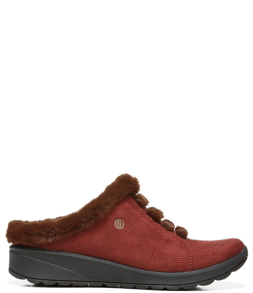 Bzees Golden Cozy Washable Slip-On Stretch Fabric Faux Fur Mules