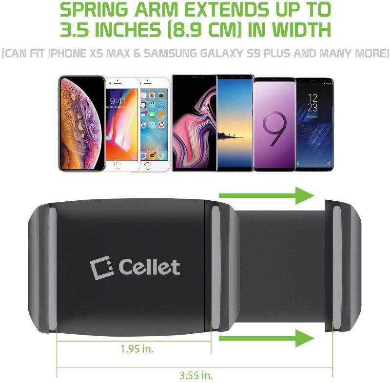 Cellet Vehicle Rear View Mirror Phone Holder Mount Universal Smartphone Cradle Compatible to iPhone 11/11 Pro Xr Xs Max X 8 Plus Note 10 9 Galaxy S20 S20+ 5G S10 Plus S9 S8 Google Pixel 4 3 XL GPS LG