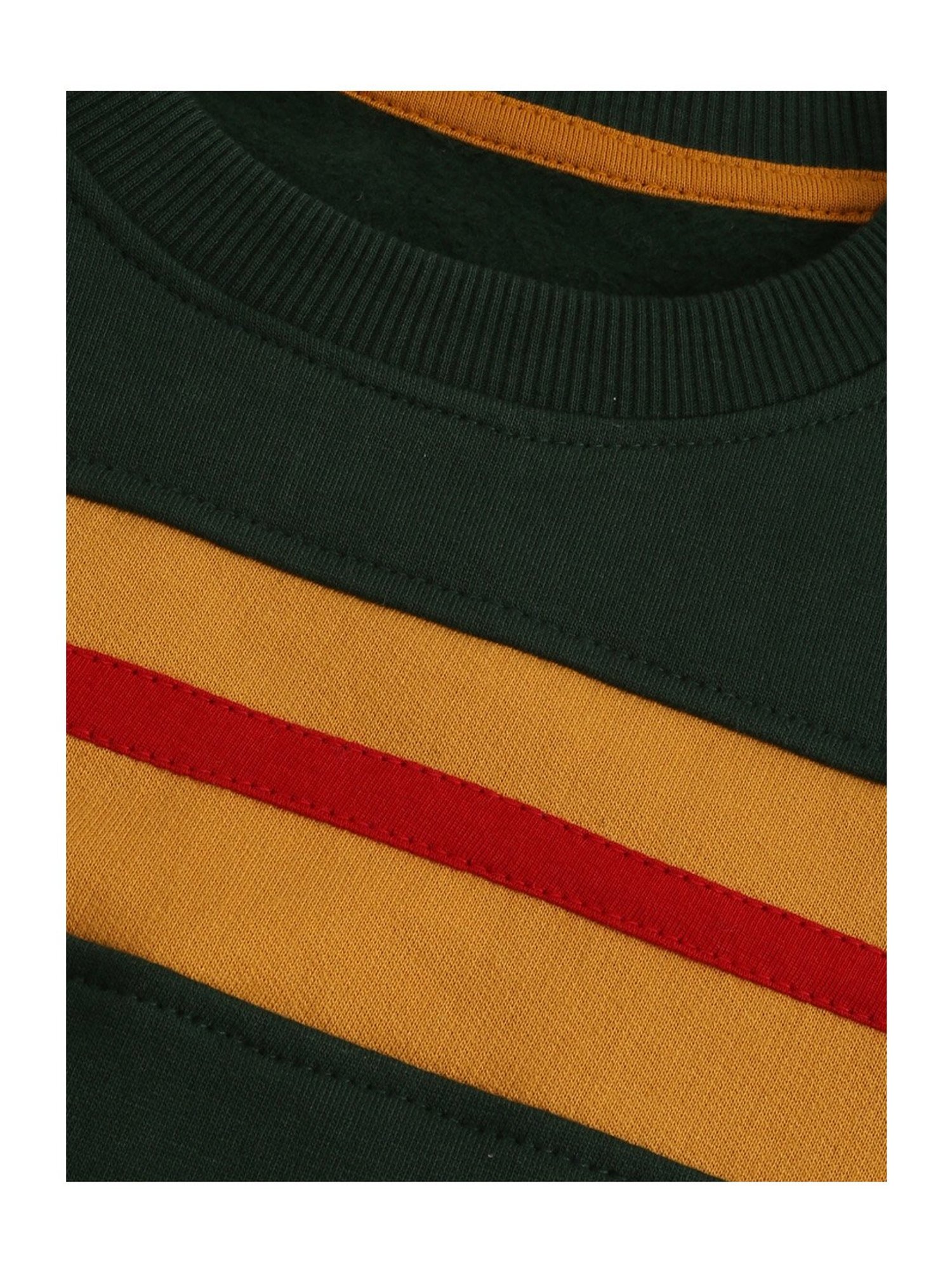 Kids Craft Botal Green Striped Sweatshirt