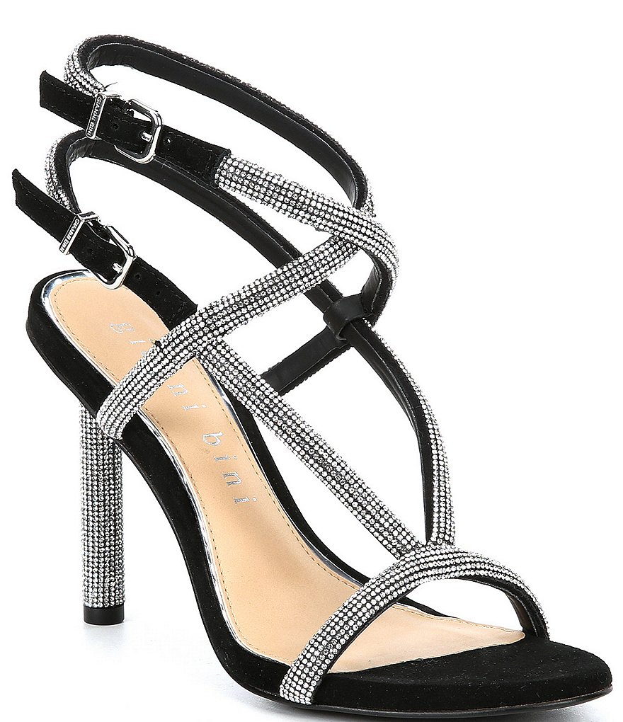 Gianni Bini Juniaa Suede Rhinestone Detail Strappy Dress Sandals