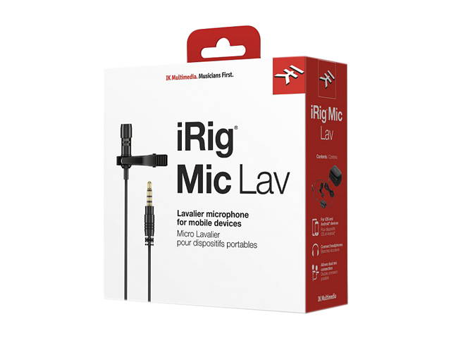 IK Multimedia iRig Mic Lav compact lavalier microphone for smartphones and tablets