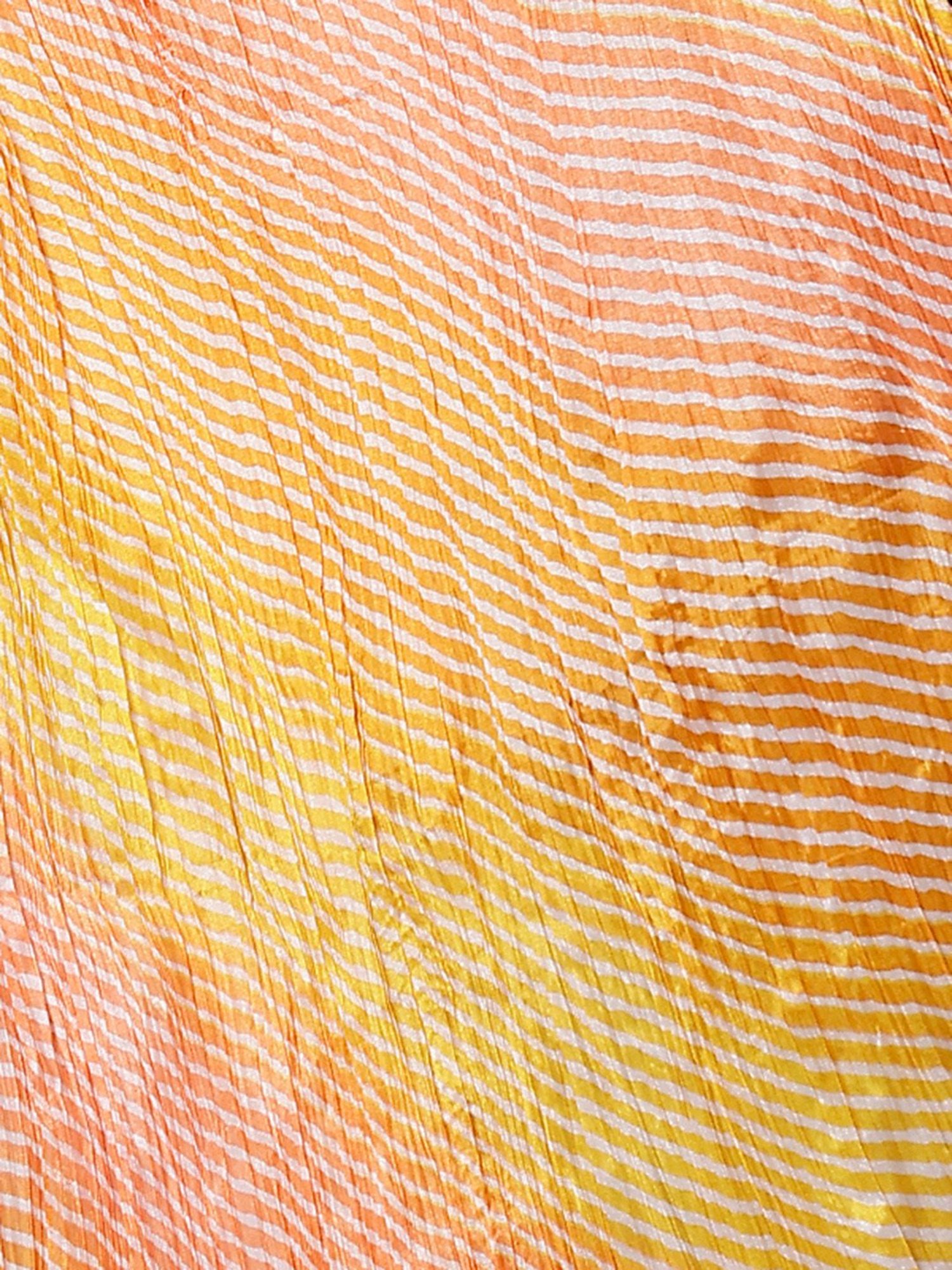 Aditi Wasan Orange Cotton Striped Dupatta