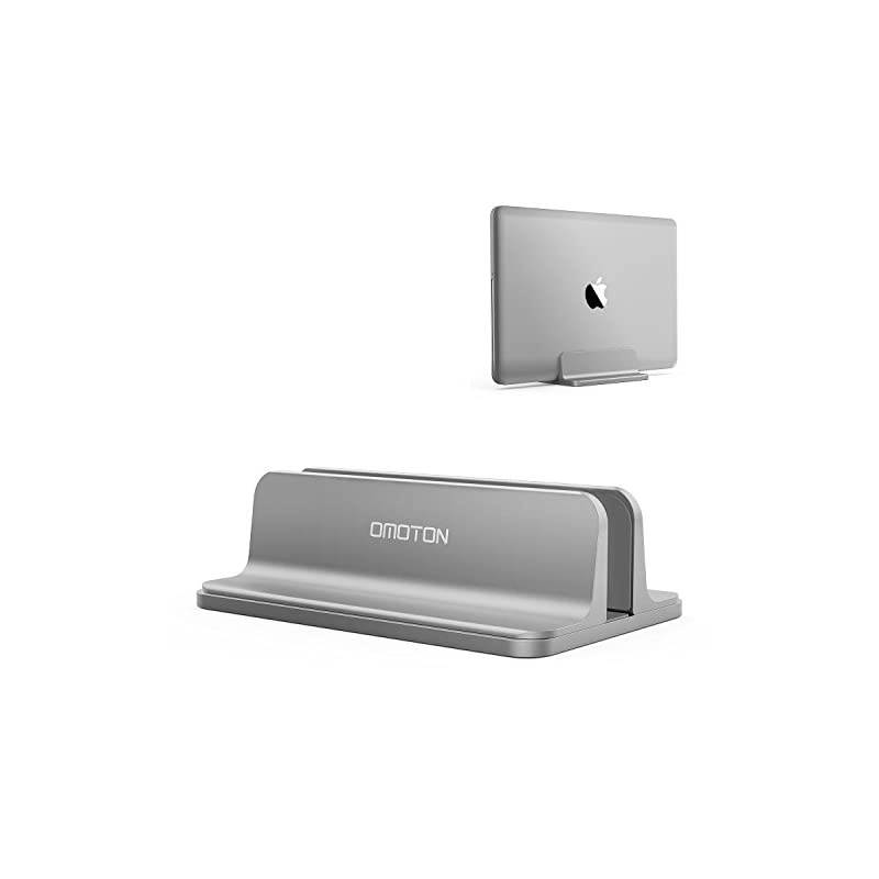 Vertical Laptop Stand Adjustable Size  Desktop Aluminum MacBook Stand with Adjustable Dock Size Fits All MacBook Surface Chromebook and Gaming Laptops Up to 173 inch Gray