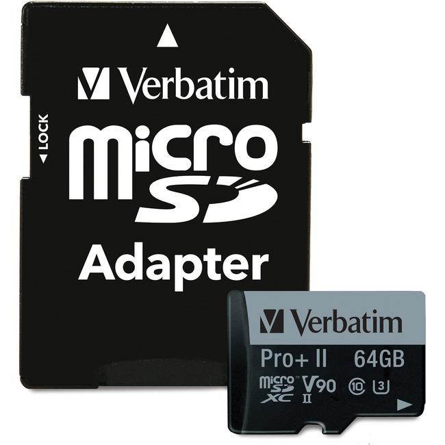 Verbatim Pro II Plus 64GB microSDXC Memory (Flash Memory) Model 99168